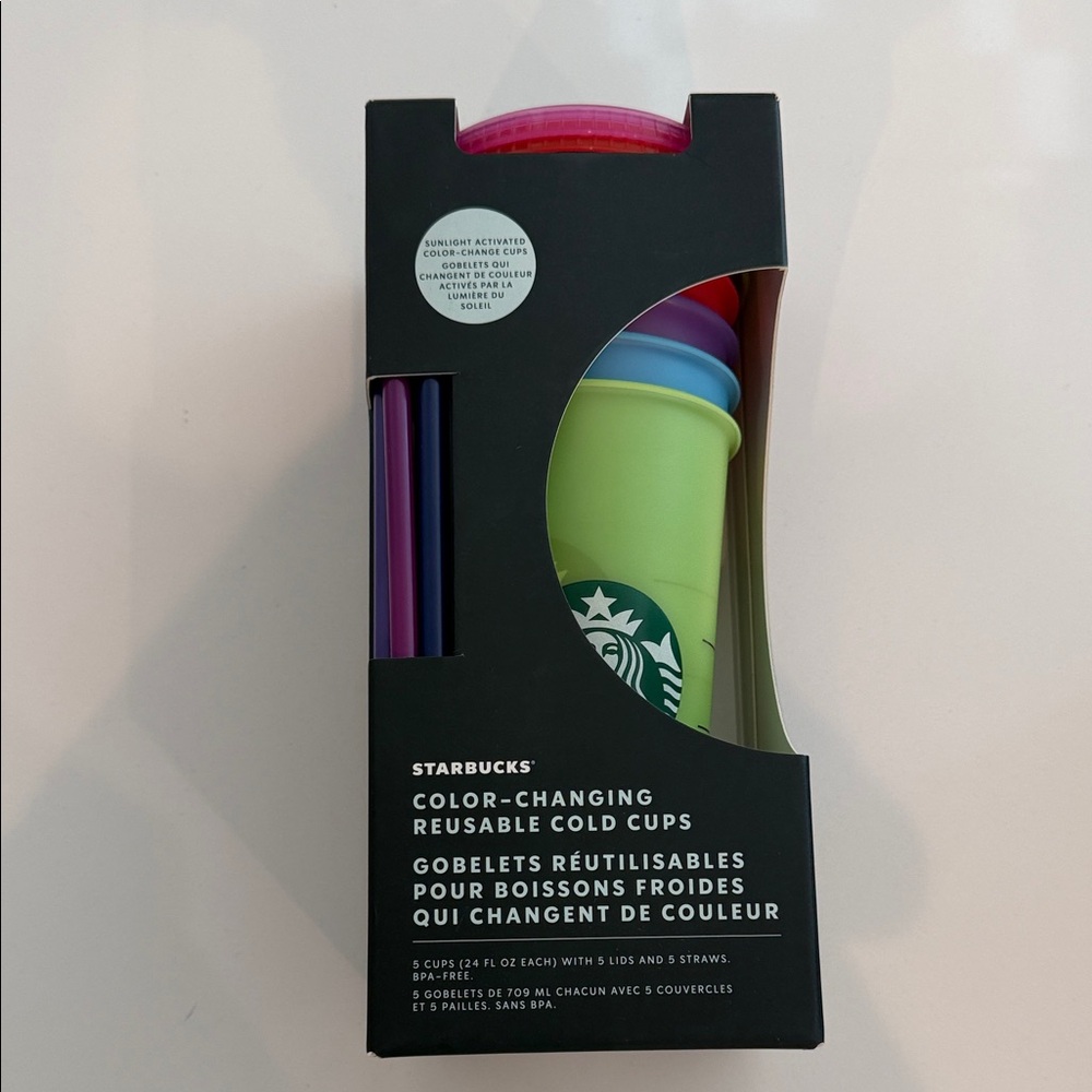 Brand New Color Changing Starbucks  Reusable Cold Cups Set